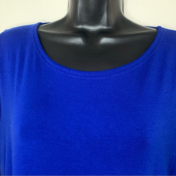 Eileen Fisher Royal Blue Long Sleeve Popover Casual Swing Dress Size Large $148 - Picture 3 of 9